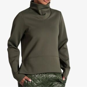 Lole Spacer Long Sleeve Funnel Neck Sweatshirt Green Kombu